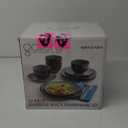 Tabletops Gallery Gabrielle Dinnerware Set - Black 12 Pcs