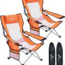 Sportneer Portable Beach Chair for Adults - Position Recliner with Cup Holder, Side Pocket & Carry Bag, Compact Folding Chair with Lumbar Support for Camping, Beach, Festivals