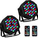 36LEDs RGB Stage Lights 2Pack - 36W Par Lights Sound Activated Remote & DMX Control by Corded Electric Uplights for Events Wedding Club Band Music Dance Show DJ Party Lighting