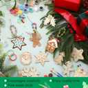 Chunful 20 Sets Christmas Gingerbread Crafts Kit Make Your Own Gingerbread Houses Wooden Christmas Ornaments Bead DIY Crafts Bulk for Xmas Party Supplies Tree Decoration