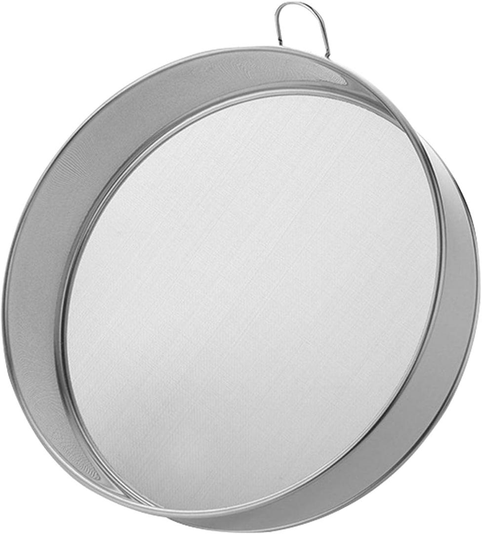 Stainless Steel Flour Sieve - Fine Mesh, 80 Mesh, Durable Professional Round (Silver)