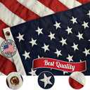 Grace Alley American Flag: 3x5 FT US Flag - 100% Made in USA. Embroidered Stars, Sewn Stripes and Brass Grommets. Fade Resistant, Heavy Duty, Long Lasting Nylon for Outdoor Durability.
