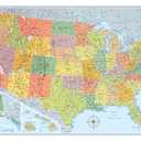 Political Wall Map 2 Pack 50" x 32
