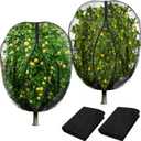 2 Pcs Black Large Fruit Tree Netting with Zipper and Drawstring, 5.3 x 5.3 Ft Breathable Mesh Garden Bird Netting Plant Cover, Insect Bird Barrier Net Mesh for Protect Plants from Squirrel Bugs