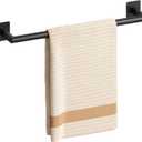 Matte Black Towel Bar, 18 Inch Towel Racks for Bathroom | Heavy Duty Stainless Steel Towel Holder Wall Mounted, Easy Installation (Total Length 20 Inch)