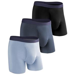 SUNCHIRI Incontinence Underwear for Men, Long Leg Soft Leakproof Washable Reusable Light Absorbency Boxer Briefs 3 Pack (Multicolor01, X-Large)