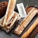 50 Pcs Brown Baguette Bread Bags, 13" Paper Bags with Window, Clear Bread Bags with Sticker, Long Size Bags, Packaging for Baked Goods(13" Brown)