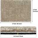 PURE ERA 2 x 3 Feet Cuttable Area Rug Washable Stair Landing Rug Cream Gray