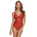 DKNY Women's Twist Front Keyhole One Piece Swimsuit, M