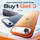 LISEN 3-Pack Magnetic Shockproof for iPhone Air Case Slim [Fit for MagSafe][Military Grade Drop Protection] Translucent Matte Phone Case for i Phone 17 Air, Cosmic Orange, Space Black, Deep Blue