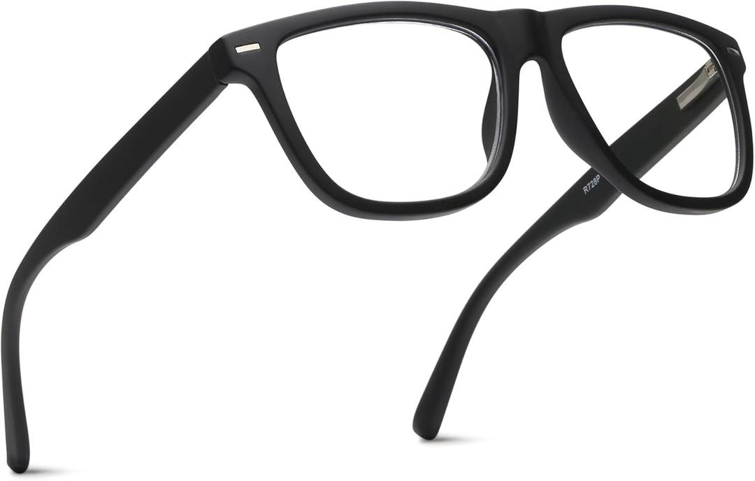 2SeeLife Oversized Blue Light TR-90 Reading Glasses for Men Medium Fit, Sturdy Frame, Spring Hinges, Premium Readers, Black, +0.50