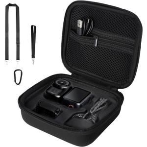 Carrying Case For DJI Osmo Nano: PU Leather Hard Shell Storage Bag for Full Accessories - Portable Vlog & Travel Organizer for Creators, Vloggers & Travelers (Black)