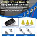 279320 14201229 Dryer Terminal Block Kit Compatible with Whirlpool Kenmore Amana Maytag LTE5243DQ NED7200TW MDE2400AZW MDE9700AYM, Terminal Block Replace 14205165 14205251 14210095