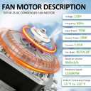 YZF18-25 Condenser Fan Motor 120V 60Hz 1550rpm 18/70W 1.01A Shaded Pole Radiator Evaporator AC Fan Motor for Small Ventilation Equipment Refrigerator Freezer Coolers Vending Machines