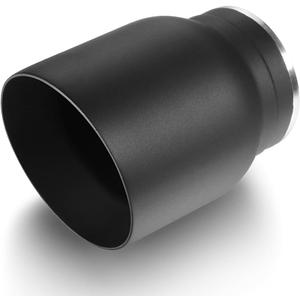 LCGP 3" Inlet Universal Exhaust Tip, 4" Outlet - 5" Long, Black Double Wall Angle Cut