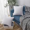 Oubonun 18"x18" Pillow Inserts (Set of 2) - Throw Pillow Inserts with 100% Cotton Cover - 18 Inch Square Interior Sofa Pillow Inserts - Decorative Pillow Insert Pair - White Couch Pillow