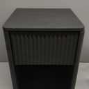 VICITON Fluted Narrow Night Stand,Thin Nightstand with Leather Surface, Small End Table with Storage, Living Room/Bed Side Table for Small Spaces (Dark Gray, Large) (Large(15.7 inch))