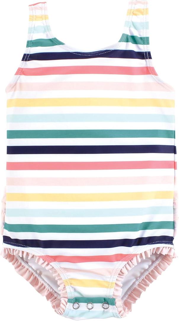 Hudson Baby Unisex Baby and Toddler Swimsuit, Mermaid (9-12 Months, Sunset Stripe Baby)