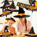 6 PCS Halloween Party Decorations, Cute Halloween Balloons, Wizard Hat, Witch Hat Foil Balloon, Witch Balloons for Girls Kids Birthday Baby Shower Masquerade Themed Party Decorations