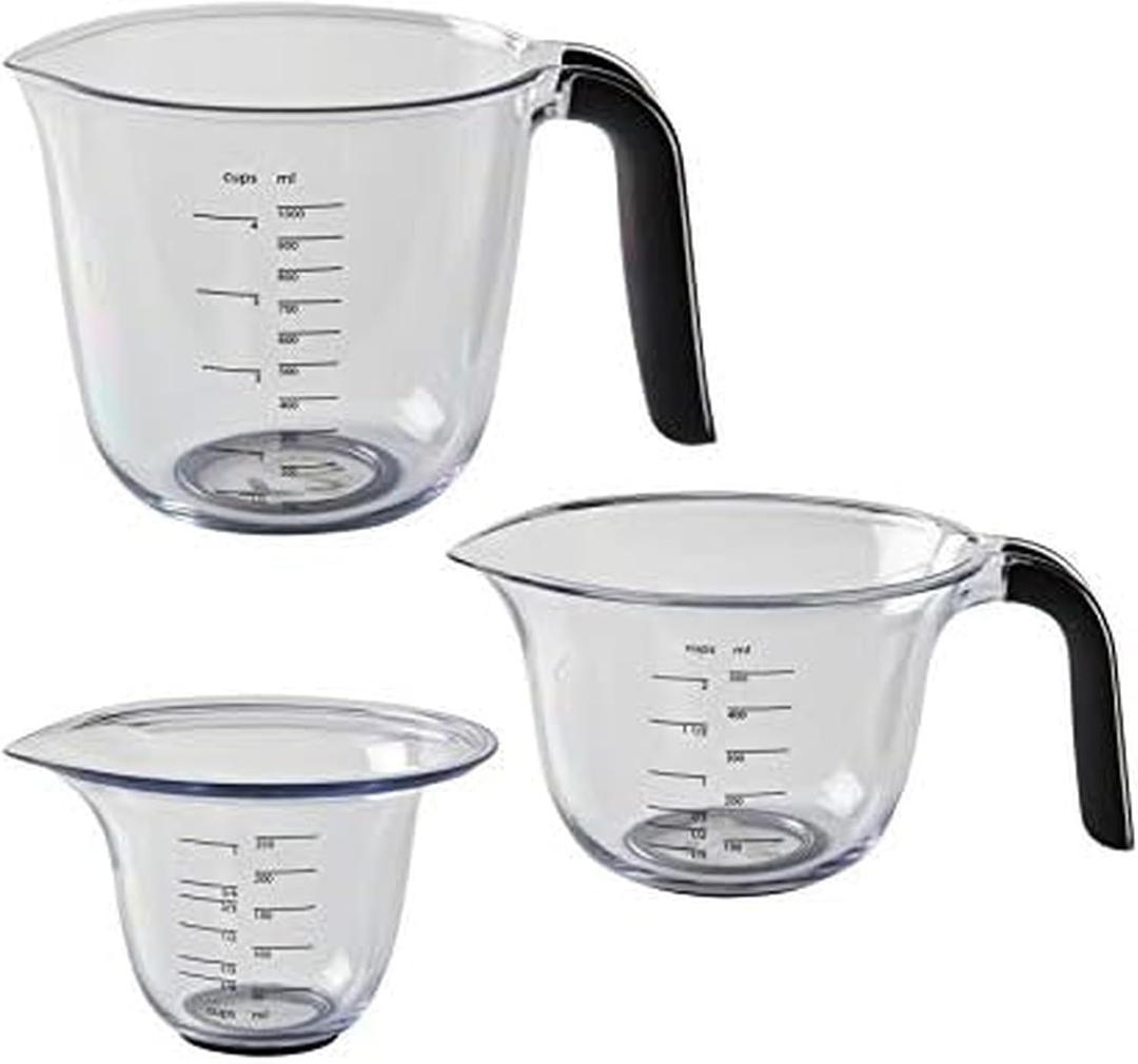 KitchenAid KQ298OSOBA Gourmet Set of 3 Measuring Jugs, Onyx (Black)