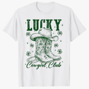 Vintage Retro St. Patrick's Day Cowboy Lucky Cowgirl Club T-Shirt M