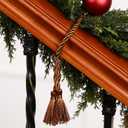 Dingion 20 Pcs Christmas Garland Decorative Banister Ties with Tassel 25.2 Inches Christmas Reusable Twist Ties for Garland Fireplace Staircase Banister Home Xmas Holiday Decorations(Brown)