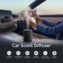 Car Scent Diffuser with Smart Auto Start-Stop Sensor, Waterless Car Essential Oil Diffuser for Home, Cordless Rechargeable Portable Air Freshener, Adjustable Scent Modes, Fits 5/10/15ml