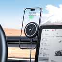 Fast Charging Wireless Car Charger Mount, Magnetic Foldable Car Phone Holder for Tesla Model 3/Y Designed for MagSafe Compatible with iPhone 12/13/14 Series
