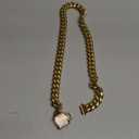 Designer Dog Collar Gold Metal Stainless Steel with Zirconia Lock 14mm 18K Gold Big Dog Luxury Training Collar Cuban Lock Link Necklace Chain(22 inch)