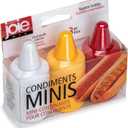 Joie Condiment Mini Squeeze Bottles with Nozzle Caps, Non-Stick Silicone, Set of 3