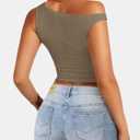 ATHMILE Womens Off The Shoulder Tops Summer Sleeveless Shirts Going Out Crop Tank Top Y2K T Corset Tube Fashion Outfits 2026 (Brown, S)
