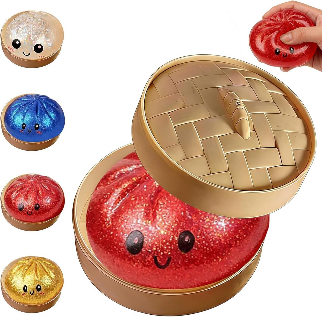 Glitter Dumpling, Glitter Dumpling Squishy with Box (Red)