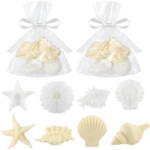 200g Sea Glass Soap Decor White Seashell Decorative Soaps for Bathroom Home Decor Beach Wedding Nautical Wedding Party Favors Beach Bridal Shower Favors
