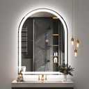 Arched LED Bathroom Mirror 36x48 Inch, Arched LED Vanity Mirror with Backlit, Dimmable Lighted Illuminated Mirror with Anti-Fog, Memory, 3 Colors, Shatter-Proof, ETL Listed