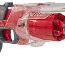 NERF Elite Disrupter Blaster - 6-Dart Rotating Drum, Slam Fire, Translucent Red 