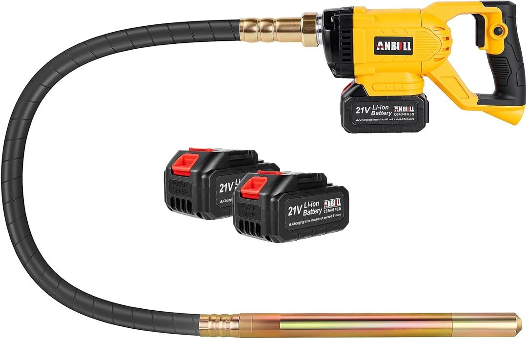 ANBULL Cordless Concrete Vibrating Tool with 2x3000mAh Batteries 1300W, Batteries Included