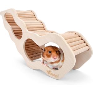 Niteangel Hamster House w/Climbing Ladder for Hamsters Gerbils Mice or Similar-Sized Pets (Secret Peep Tunnel Hamster Hut)