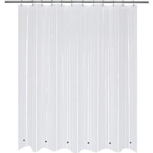Mrs Awesome 72x68 Shorter Shower Curtain Liner with 6 Magnets Clear PEVA Waterproof Plastic Shower Curtain 72 x 68 inches, Clear