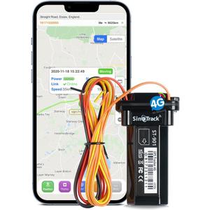 SINOTRACK ST-901L 4G GPS Tracker for Vehicles, Car Locator Mini Real-Time Location Tracking Device, Waterproof Car Motorcycle GPS Tracker Device for Car Truck Taxi with No Monthly fee System