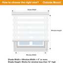 Persilux Cordless Zebra Blinds, Dual Layer Roller Shades (22" W x 72" H, White) Free-Stop for Doors, Light Control Day and Night, Light Filtering Sheer for Home
