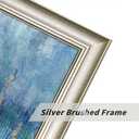 Blue Wall Art Abstract Painting: Abstract Canvas Wall Art - Navy Blue Framed Canvas Artwork for Living Room Wall Decor - Large 60"x30"