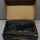 AUVYI Steel Toe Work Boots for Men - Wide Toe Lightweight Safety Boots with Breathable Mesh Upper, Slip-Resistan & Durable Shoes (12, Black)