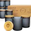 Aroparc 12 Pack 10oz Candle Jars with Lids, Candle Container Tumbler Jar for Candle Making Supplies - Dishwasher Safe, Frosted Grey