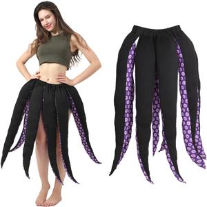 Women Halloween Costume Sea Witch Costume Purple Octopuss Dress for Halloween Cosplay