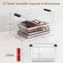 54Qt Stackable Storage Bins with Lids,Clear Latching Organizer Boxes,2-Pack