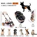 Bicystar Pet Stroller for Medium Dogs, Smooth-Ride Dog Stroller with Detachable Carrier, Rubber Wheels, Car Seat Combo 3-in-1, Up to 50 lbs, for Senior Dogs & Cats, Grey