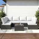 14 Pcs Patio Cushion Covers Replacement Outdoor Couch Cushions Covers Splashproof Sofa Slipcovers Set with Zippers, Patio Furniture Protector, Couch, Covers Only, White, 25.6x25.6x4 Inch