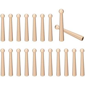 PATIKIL Bolo Tie Tips, 20Pcs 2 Inch Long Alloy Bolo Tie Supplies Replacement Cord End Caps 5mm Diameter for DIY Crafts Clothes Decor, Frosted Gold