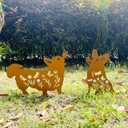 2PCS Rusty Corgi Decorative Garden Stakes, Metal Dog Yard Decor, Corgi Lover Gifts for Women Mom Grandma Wife, Metal Dog Statues Garden Sculptures and Yard Art, Patio, Lawn Ornaments
