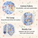 Boys Tie Floral Kids Ties Self-tied Cotton Ties for Boys, 2.36" Youth Tie for School Accessory Party Daily Graduation (XXXL)